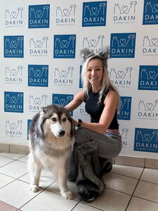 Staff member Kaitlyn dressed up like her dog on Twin Day, part of Dakin's Spirit Week