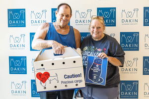 Couple with newly-adopted cat prepare to leave Dakin