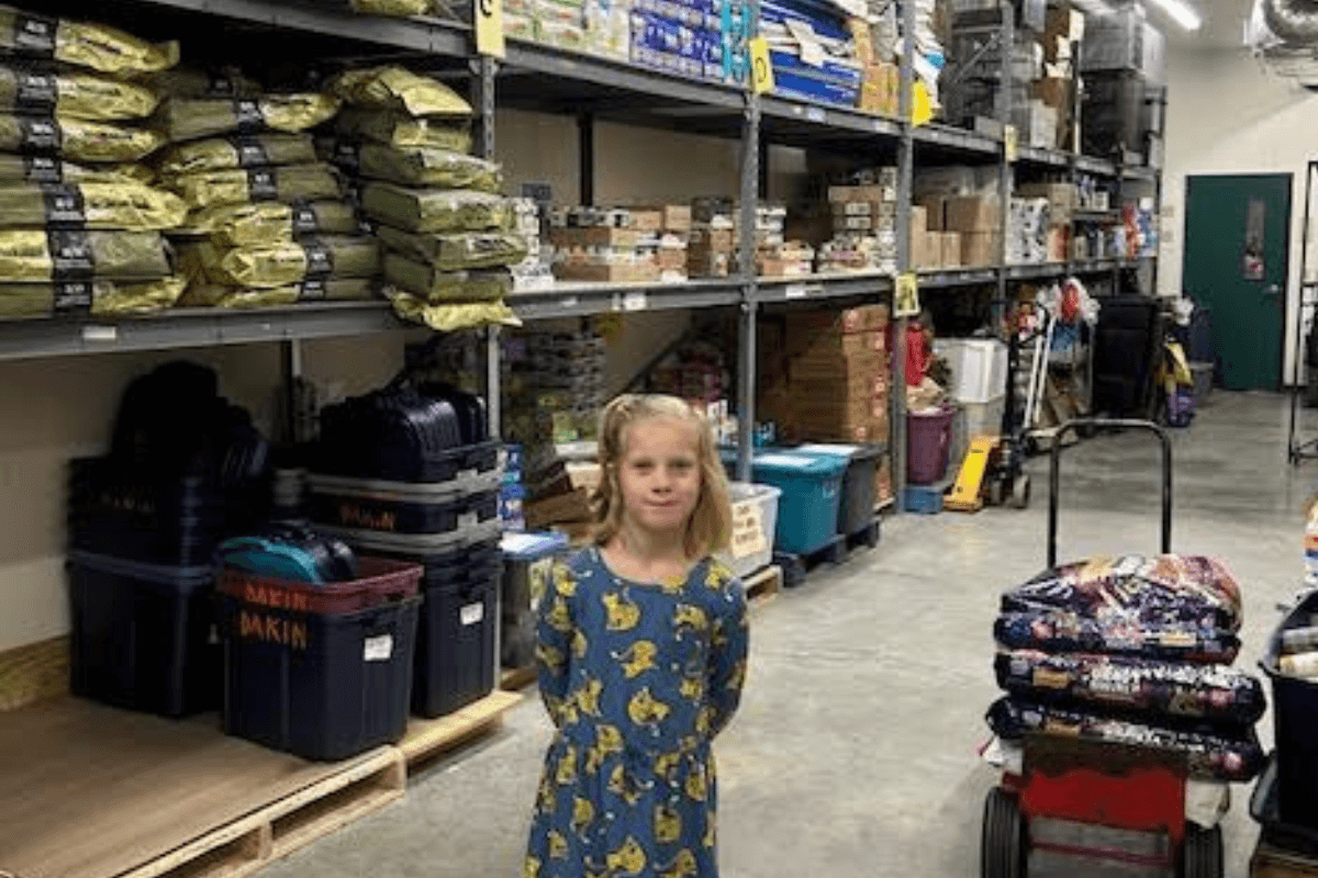 Elizabeth touring Dakin to see how her donation helped