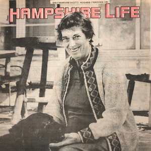 A scan of a Hampshire Life newspaper cover that features a photo of Dakin founder Janet Wilder Dakin